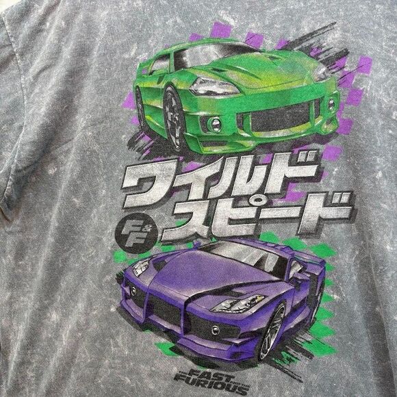 Fast And Furious Mens XXL Gray Mineral Wash Graphic Logo Street Racing - Picture 2 of 6
